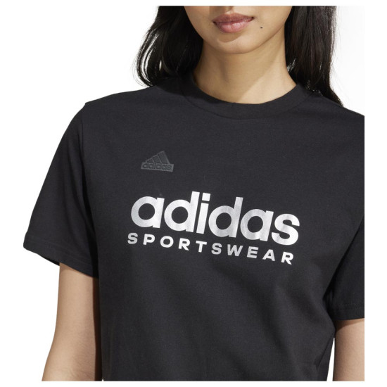 Adidas Γυναικεία κοντομάνικη μπλούζα House of Tiro Metallic Graphic Tee